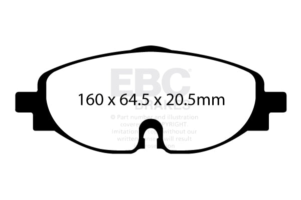 EBC Front Greenstuff 2000 Brake Pads Volkswagen Golf GTI Mk7 - 2013-2017