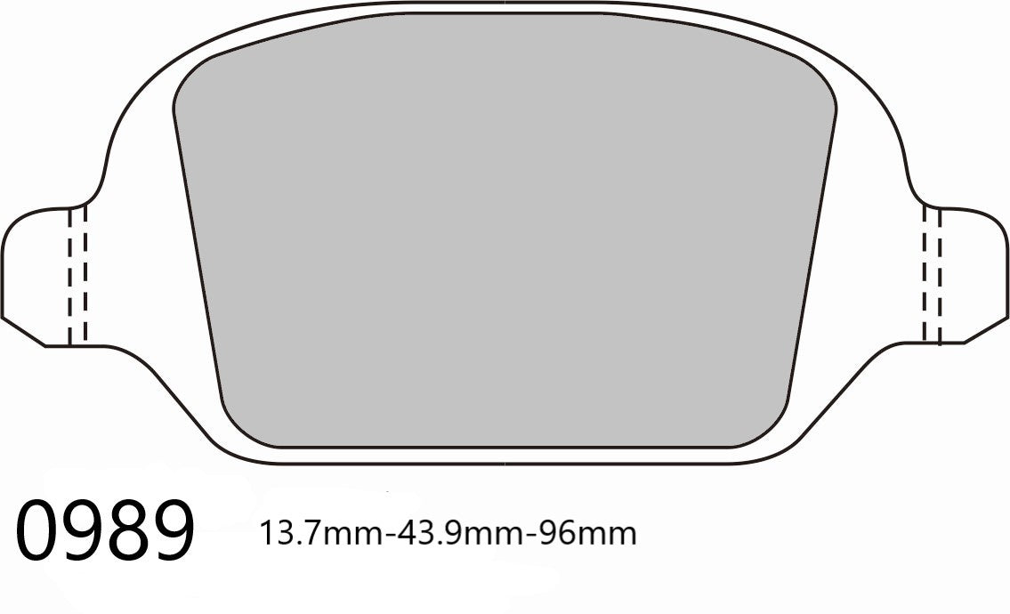 PBS FIAT PUNTO (188) 1.8 I HGT 130 16V  Rear PBS Brake Pads  1999 > 2003     0989
