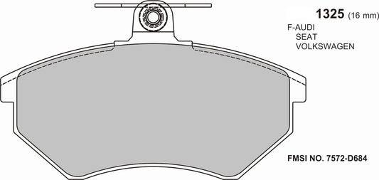 PBS VW Corrado 2.9 Front  Performance Brake Pads 1325