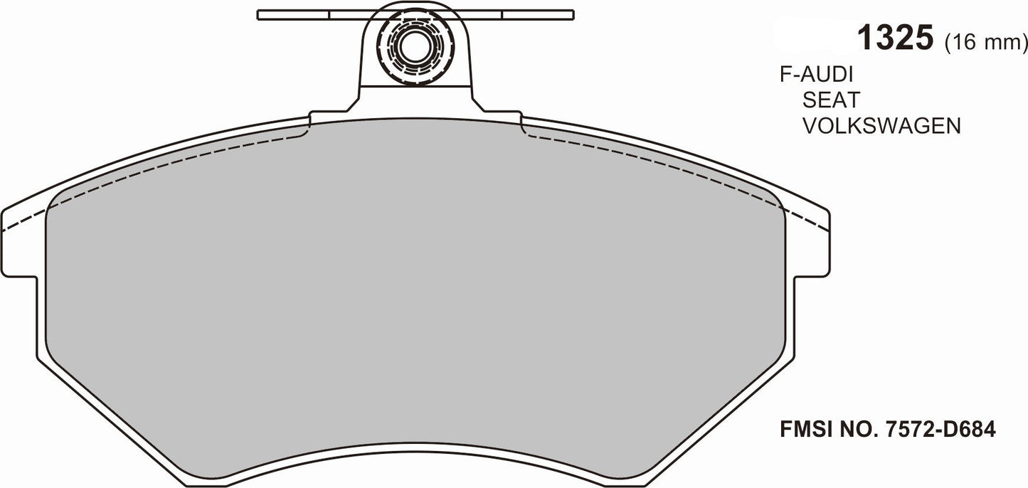PBS SEAT Ibiza MK1 Front  Performance Brake Pads 1325