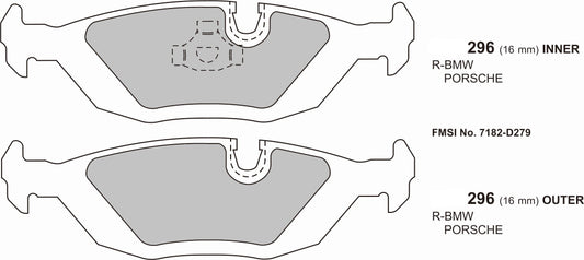PBS 7 Series BMW E23  Performance brake pads  0296