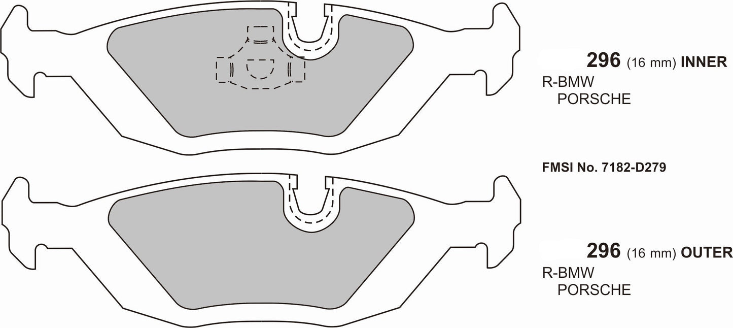 PBS 6 Series BMW E24  Performance brake pads  0296
