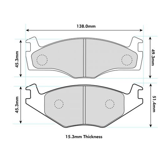 PBS WV Golf Mk1/2/3 Kelgate Caliper Front Performance Brake Pads 0399