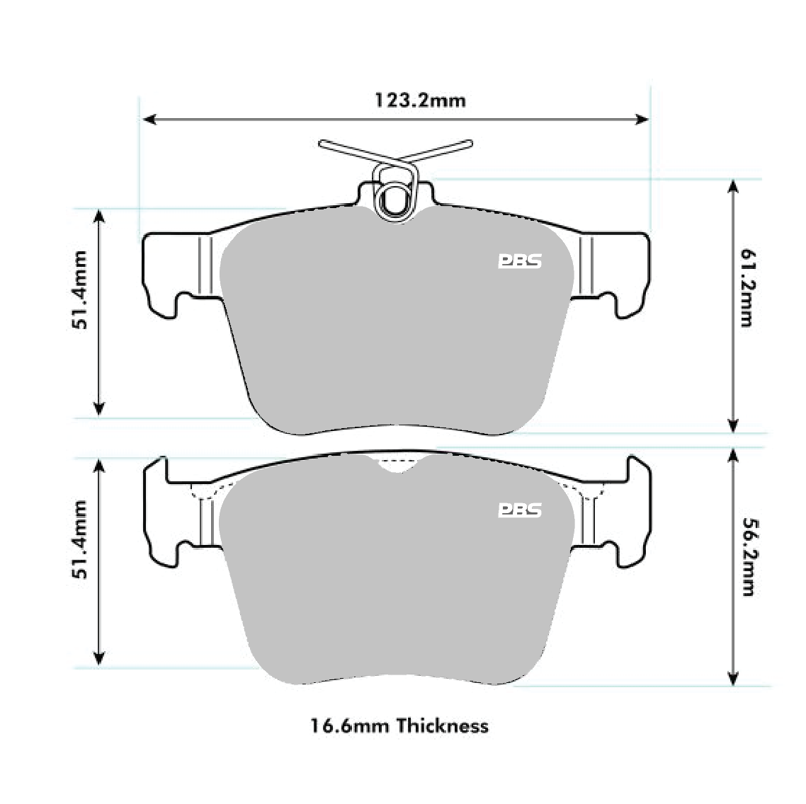 PBS Audi  TT  MK3   Rear PBS Performance Brake Pads 7002