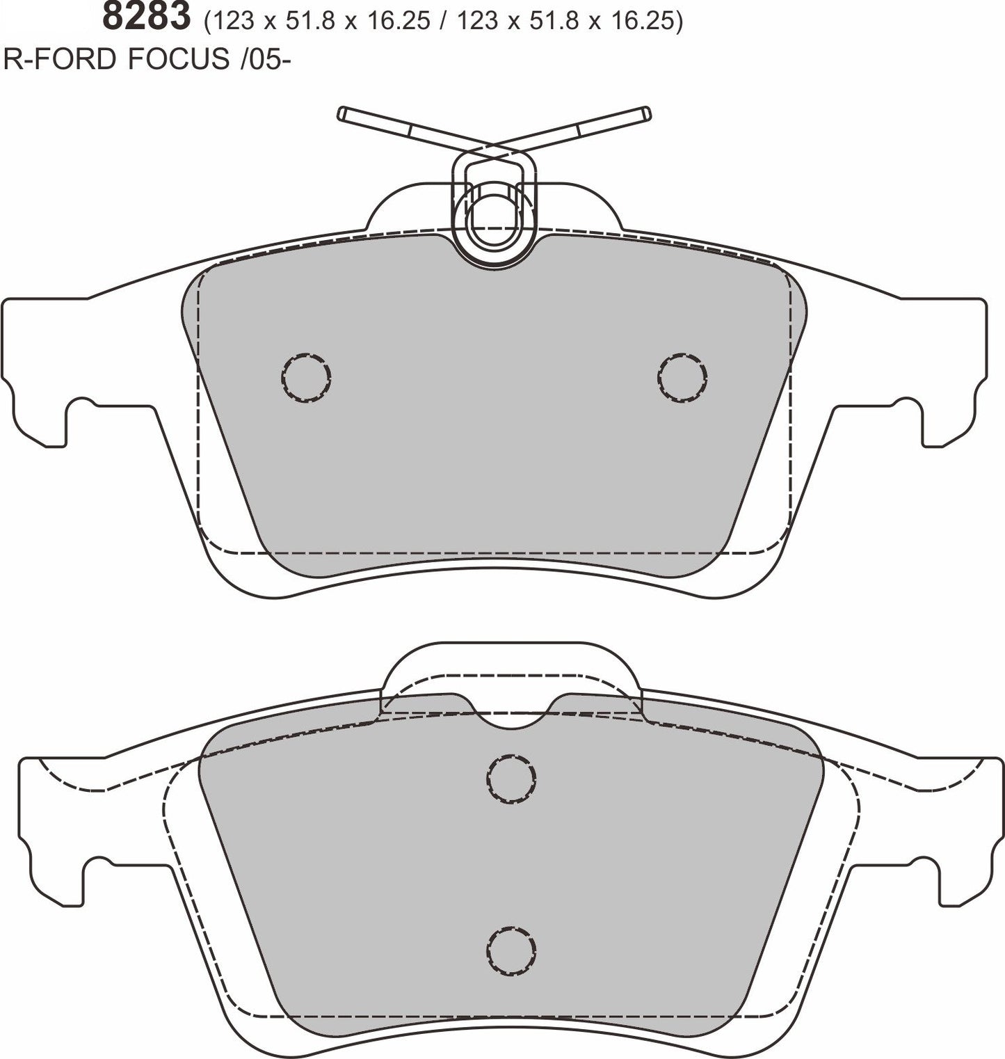 PBS Ford Focus ST Mk3 Rear  Prorace Pads 8283