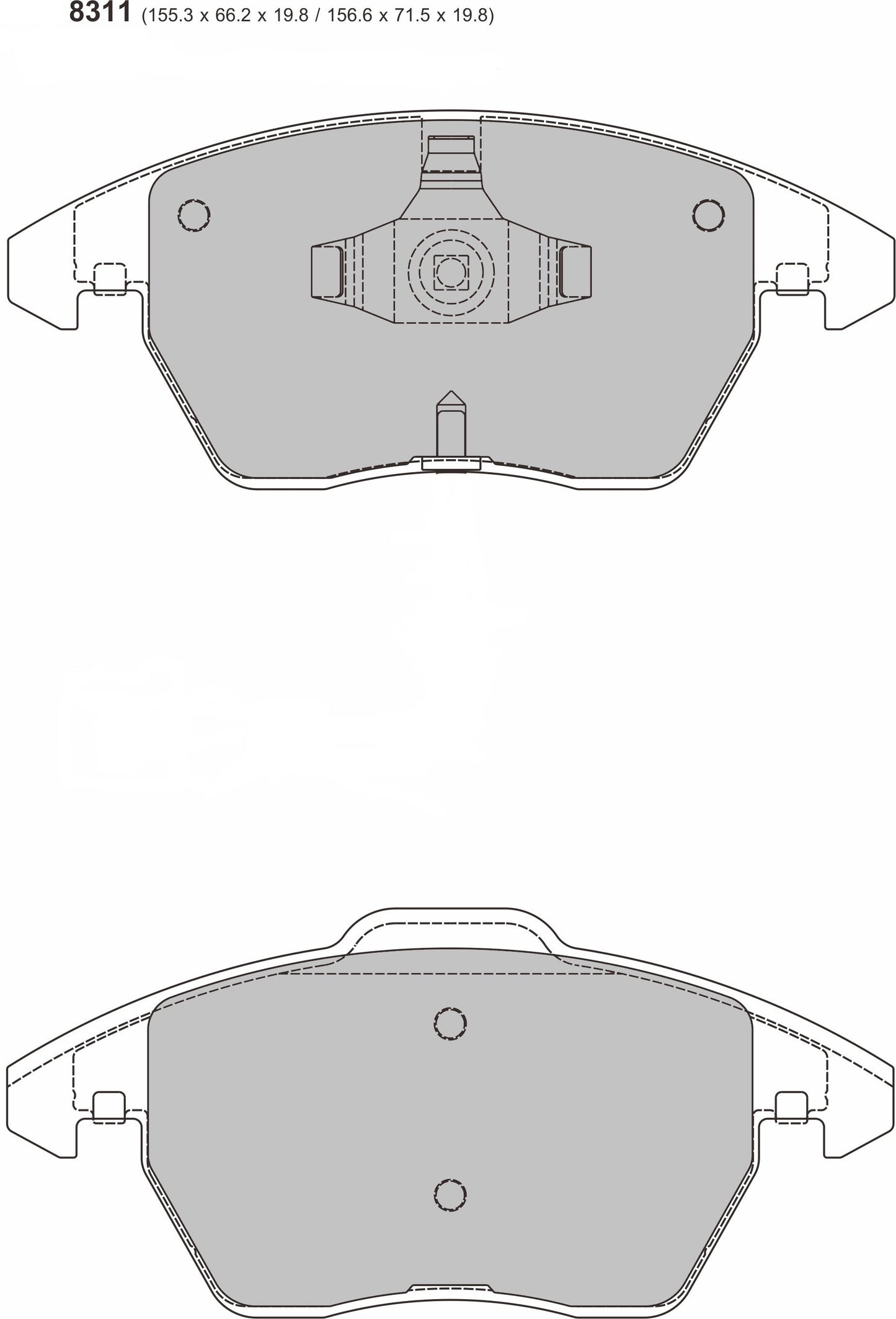 PBS PEUGEOT 207 1.6 Turbo Front Performance Brake Pads with  PBS 8311