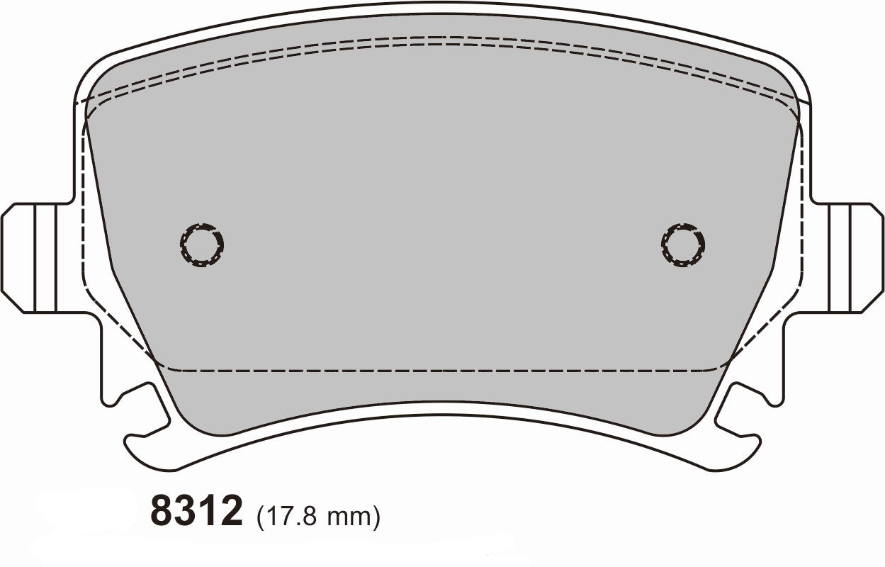 PBS AUDI, SEAR, SEAT, SKODA, VW PBS Rear Performance Brake Pads cross ref Ferodo FCP1636 8312
