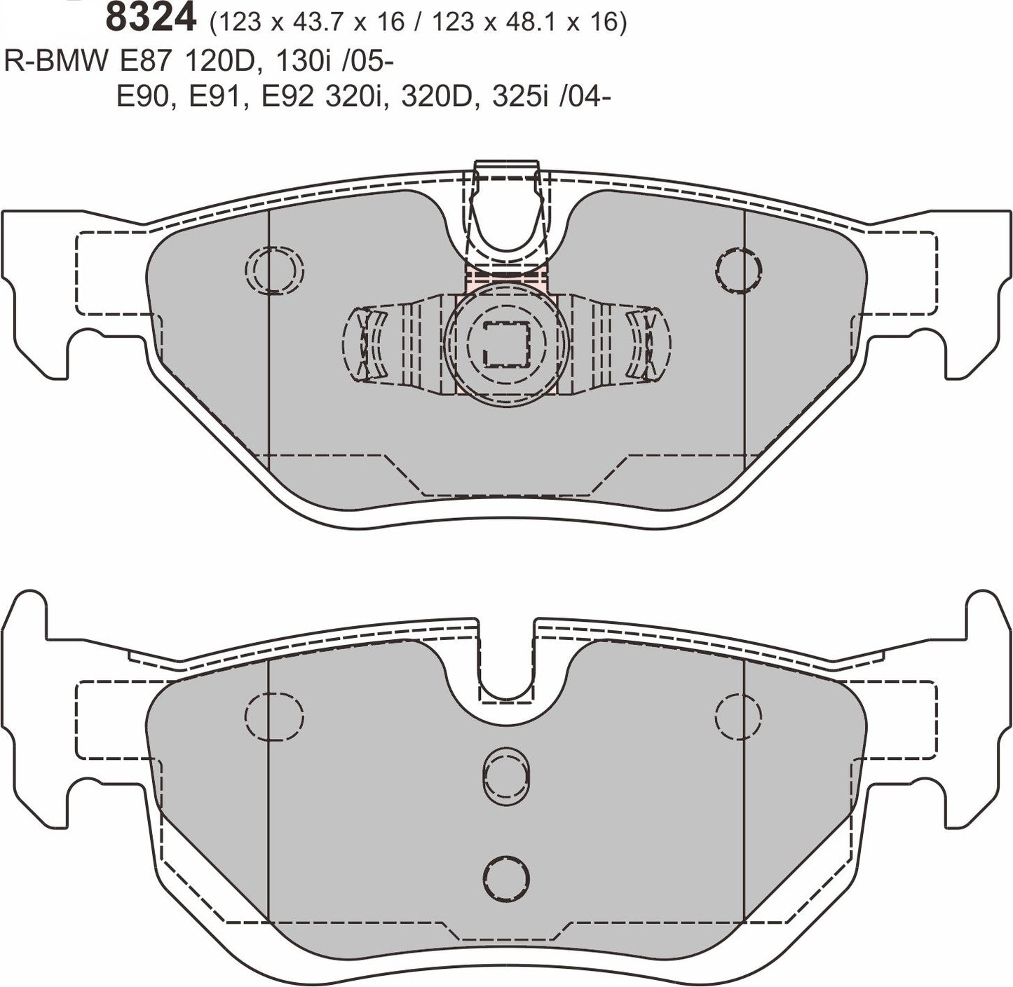 PBS BMW 1 SERIES (E82) Rear Performance Brake Pads 8324
