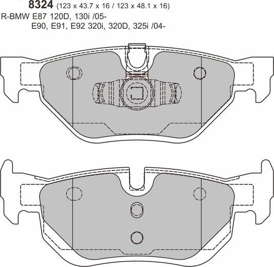 PBS BMW 3 SERIES (E93) Cabrio Rear Performance Brake Pads 8324