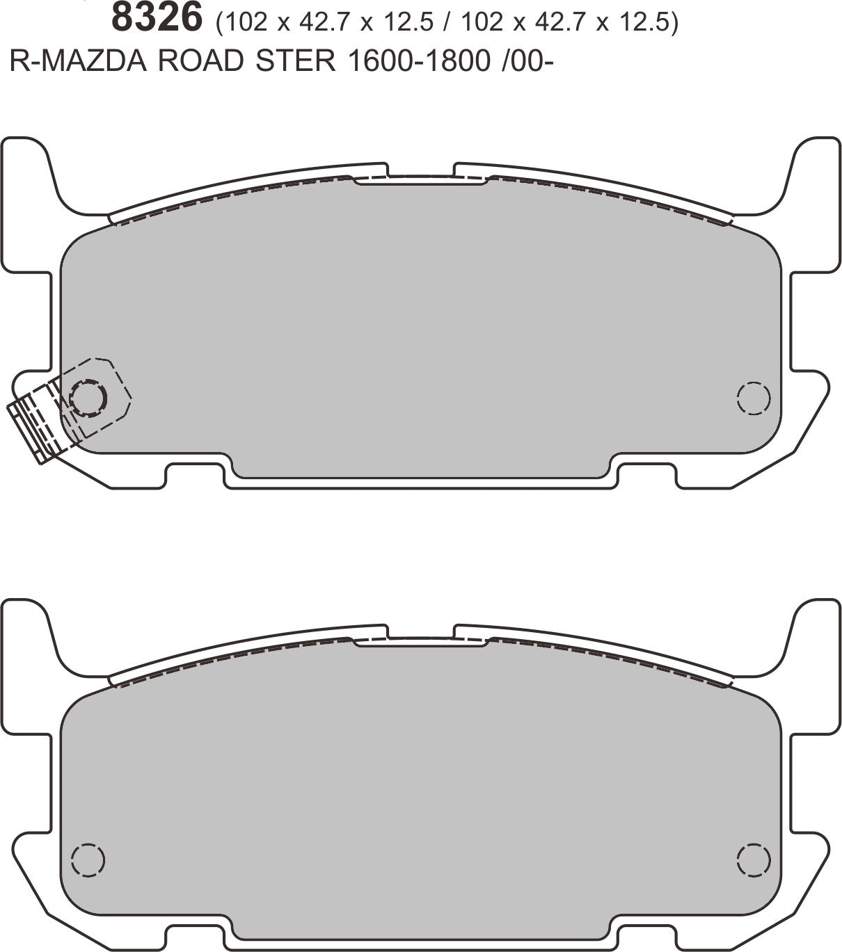PBS Mazda MX5 (NB) SVT Sport / MazdaSpeed Rear Performance Brake Pads 8326
