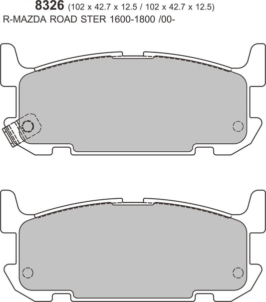 PBS Mazda MX5 (NB) SVT Sport / MazdaSpeed Rear Performance Brake Pads 8326