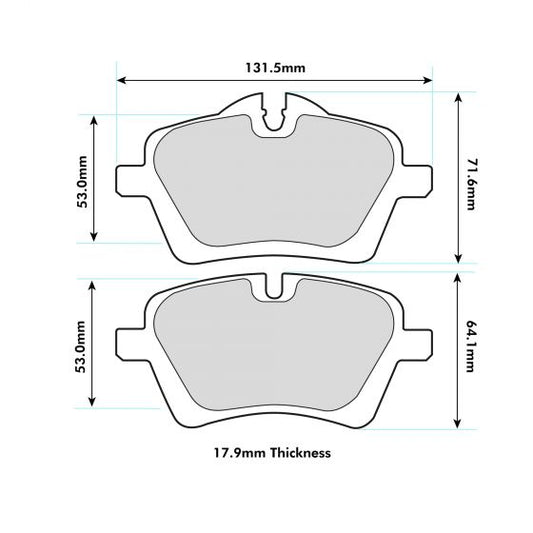 PBS MINI R50 to R61 Front Performance Brake Pads 8471