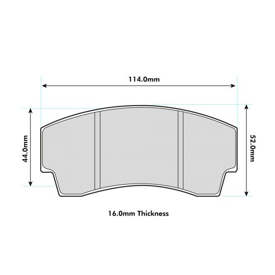 PBS Alcon H Type 16mm Performance Brake Pad 8495