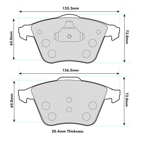 PBS TT (8J3) & (8J9) 3.2 & 2.0 Front Performance Brake Pads 8601