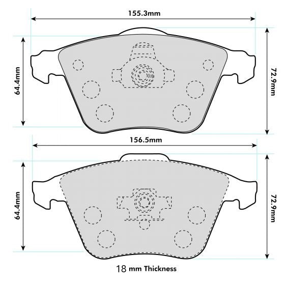 PBS Focus ST MK2  Performance Brake Pads 8602 18mm  Thick