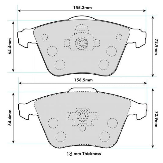 PBS Focus ST MK2  Performance Brake Pads 8602 18mm  Thick