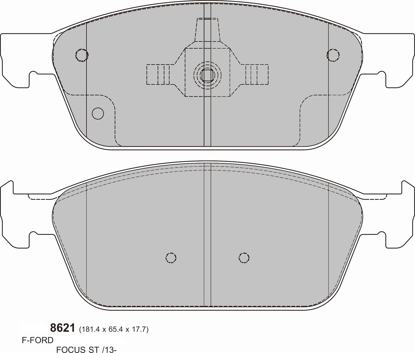 PBS Ford Focus ST Mk3 Front Prorace Pads 8621