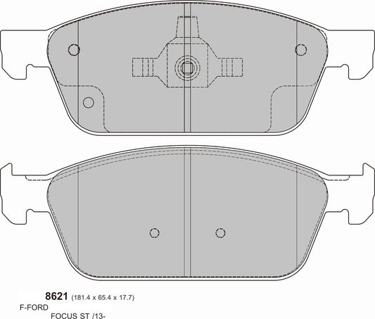 PBS Ford Focus ST Mk3 Front Prorace Pads 8621