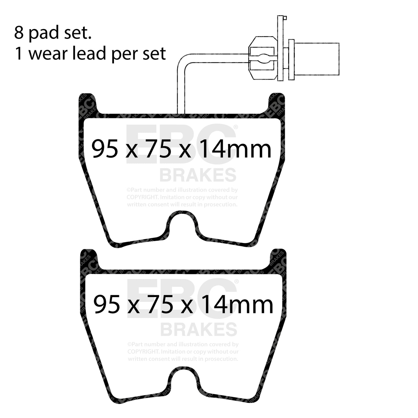 EBC Front Redstuff Brake Pads Audi RS4 B7 - 2005-2008