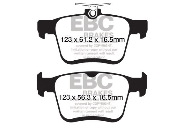 EBC Rear Greenstuff 2000 Brake Pads Volkswagen Golf GTI Mk7 - 2013-2017