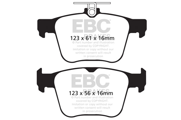 EBC Rear Redstuff Brake Pads Audi S3 8V - 2013-2016