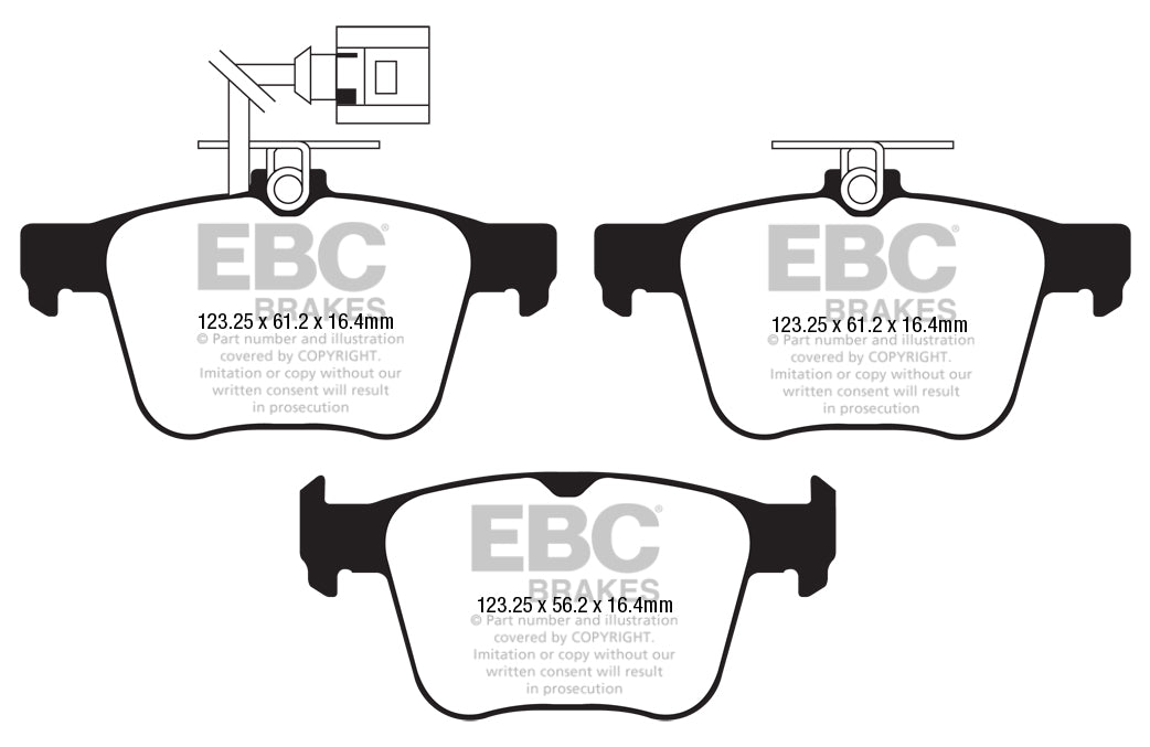 EBC Rear Redstuff Brake Pads Audi RS3 8V Sportback - 2015-2016