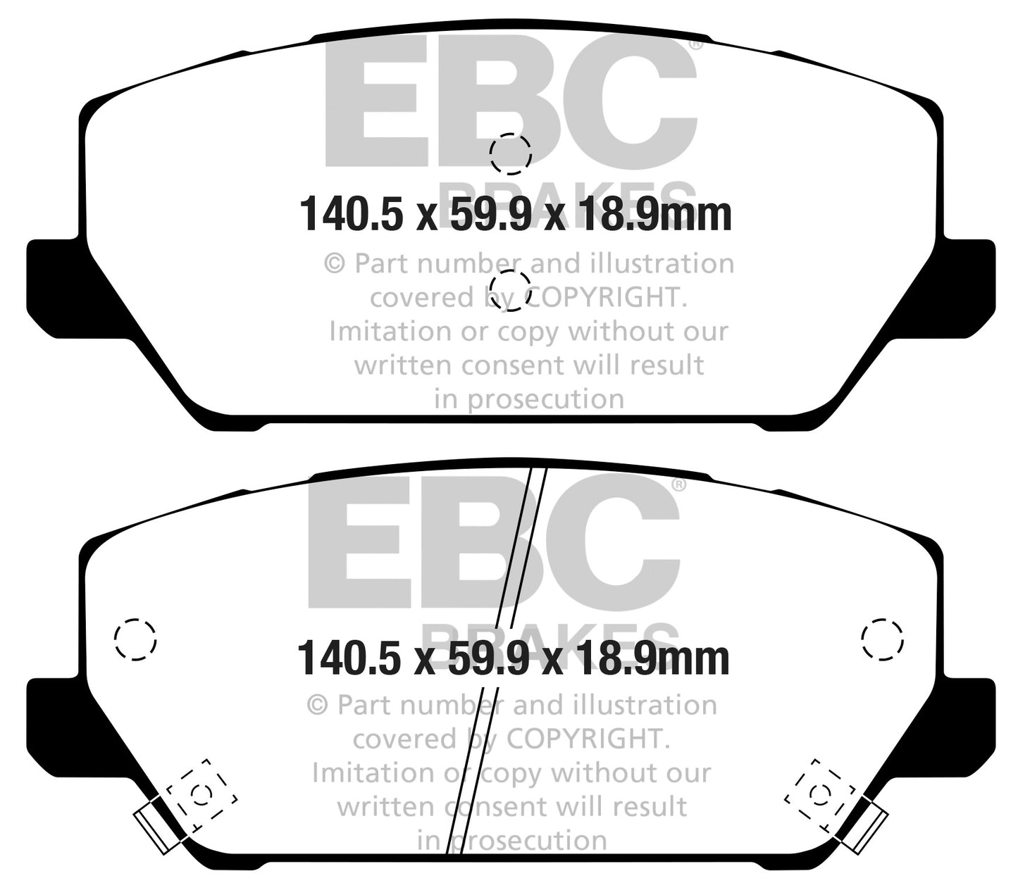 EBC Front Yellowstuff Brake Pads Hyundai i30 N PD - 2017-2021