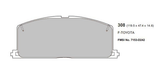 PBS Toyota MR2 MK1 Front Performance Brake Pads 0308