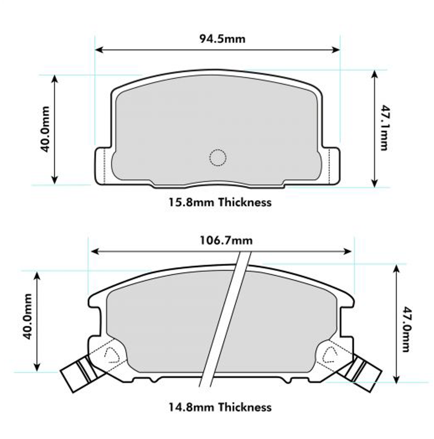 PBS Toyota MR2 MK1-MK2 & MK3 Rear Performance Brake Pads 0405