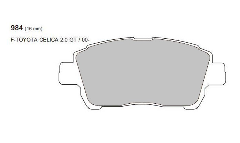 PBS Toyota MR2 MK3 Front Performance Brake Pads 0984