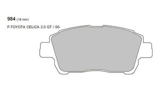 PBS Toyota MR2 MK3 Front Performance Brake Pads 0984