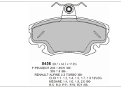PBS 205 GTI / Clio 2.0 Williams 16V PBS ProRace Performance Brake Pads 8456