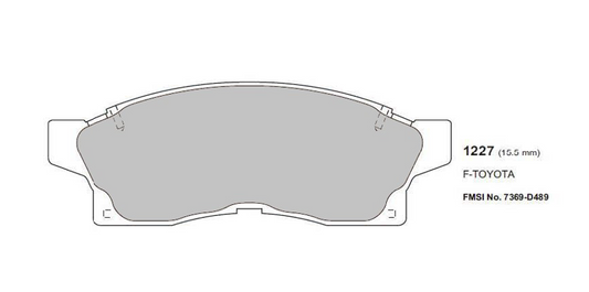PBS Toyota MR2 MK2 Rev. 1 Front Performance Brake Pads 1227