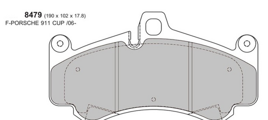 PBS Porsche 911 (997) 3.8 GT3 Front Performance Brake Pads 8479